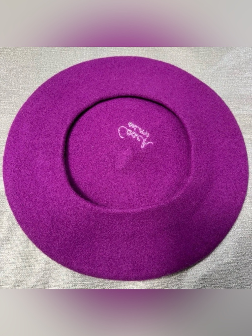 NWT Coach 100% Lambs Wool Purple Beret - Picture 2 of 7